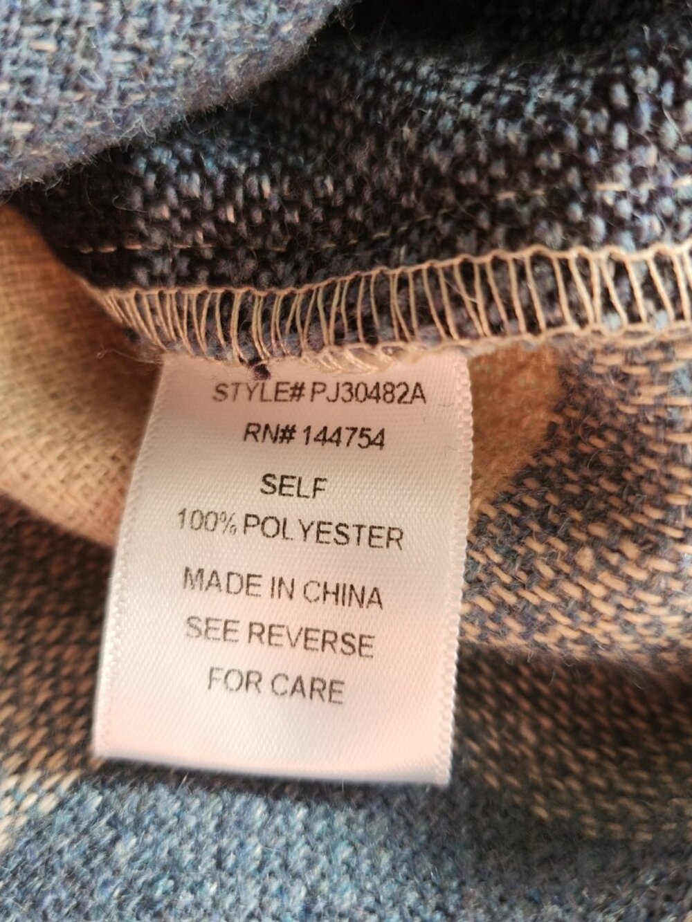 NWT Davi & Dani Plus 3XL Fuzzy Blue Plaid Oversized Shacket Jacket - Picture 11 of 13